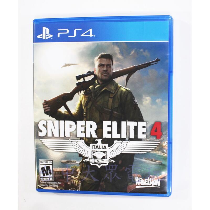 PS4 狙擊精英 4 Sniper Elite 4 狙擊之神4 (中文版~需更新)(二手光碟約9成8新)【台中大眾電玩】