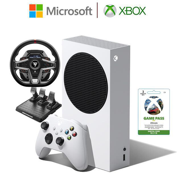 【含稅店】Microsoft微軟 Xbox Series S 512GB遊戲主機 加XGPU 3個月*1 加賽車方向盤