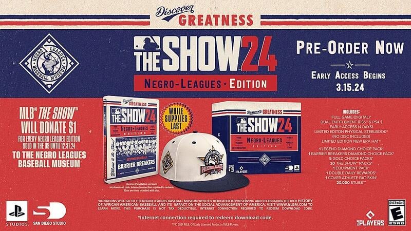 (全新現貨)PS5 美國職棒大聯盟 24 MLB The Show 24 Negro Leagues 版