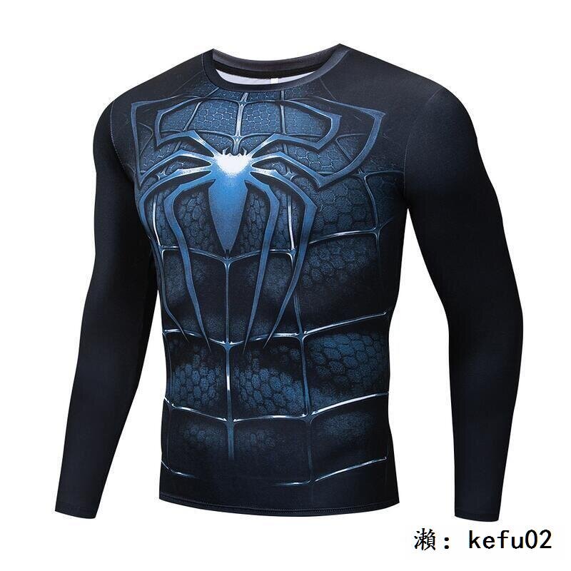 樂享 漫威復仇者聯盟3無限戰爭蜘蛛俠健身運動長袖時尚舒適上衣新品