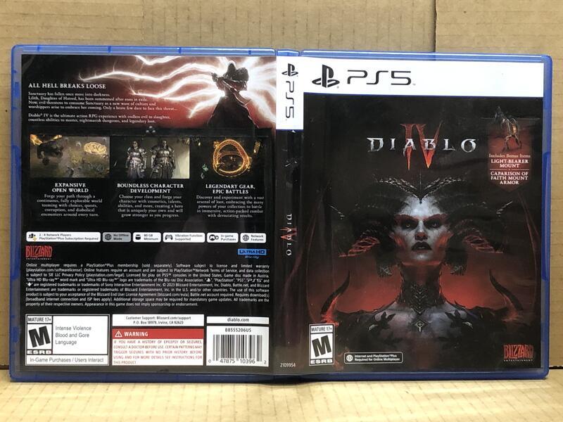 PS5 暗黑破壞神4 Diablo IV (中英文版) 下載卡未使用二手