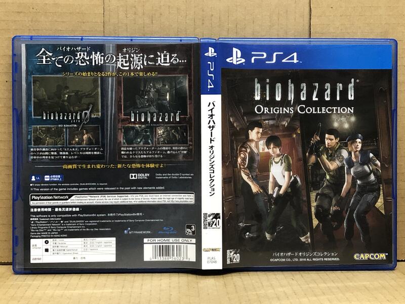 PS4 惡靈古堡0+1 起源精選 (英日合版) 封面有破損 二手