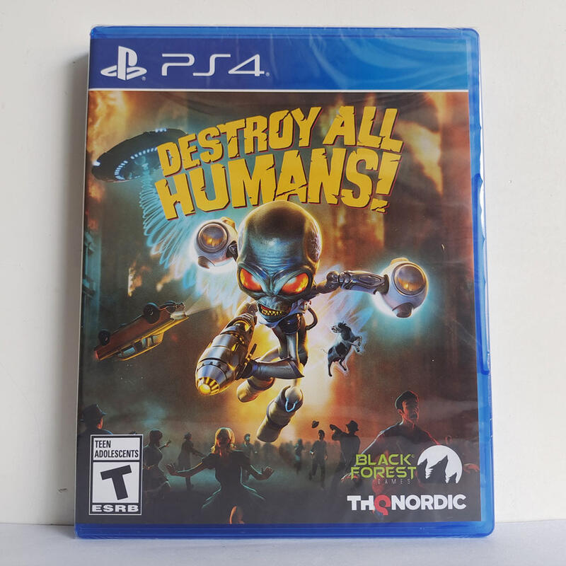 <switch周邊>PS4 正版游戲 毀滅全人類 Destroy all Humans! 中文 英文版 現貨